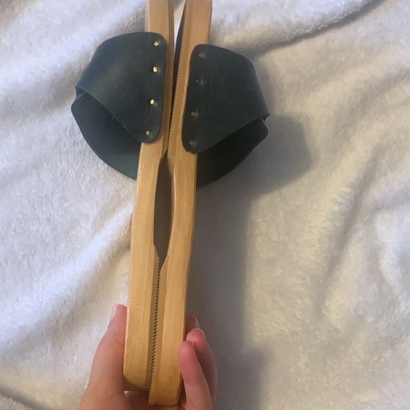 Christy Dawn Ventura Clogs slide sandals navy leather 9 slip on handmade - Picture 7 of 9